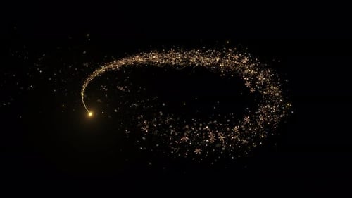 Golden Light Trail Spiral Sparkle Stars Glitters Sparkling Stardust Spiral Circle Animation Shiny