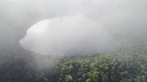 Top View Of Lake Eacham In Atherton Tableland, Queensland, Australia - drone shot