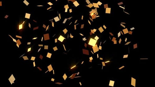 Shiny Golden Confetti Burst with Alpha Channel