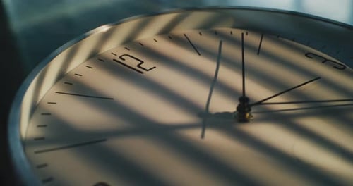 Time Lapse of Minimalist Wall Clock Modern Design Element of Interior