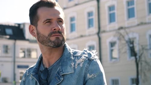 Handsome Man Posing in Urban Environment