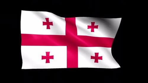 Waving Flag of Georgia with Alpha Channel