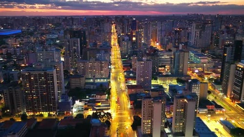 Horizonte de Curitiba Golden Hour Curitiba Sunset View.mov