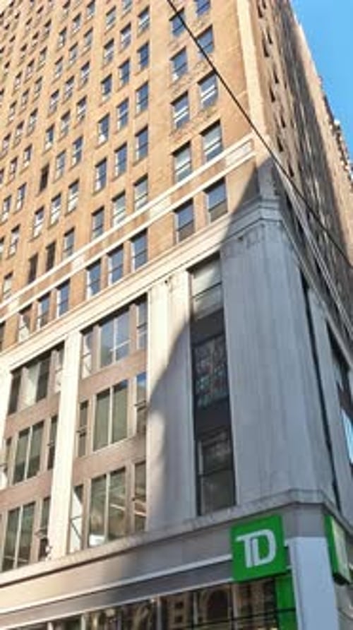 A View of Skyline in Manhattan New York Through Skyscraper Buildings