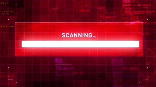 Scanning Interface With Red Warning Progress Bar V02