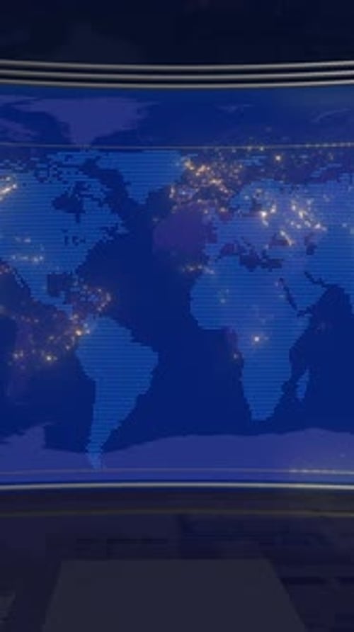 Vertical Video Rotating World Map Animation