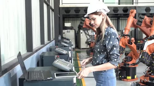 Technology industry innovation, people with tech Innovation with technological progress business.