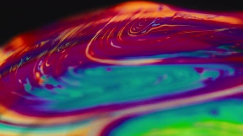 Abstract Colorful Paint Oil on the Surface of a Soap Bubble