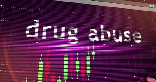 Drug abuse and addiction charts and graphs 3d diagram