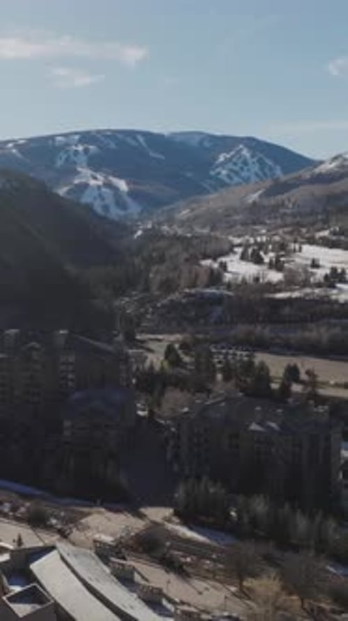 Vertical Aerial Drone Pull Back Over Avon Colorado