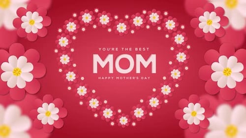 Decorative Flower Heart Mother's Day Title Animation