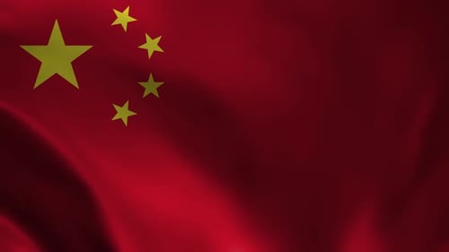 Waving Flag of China Realistic Loop