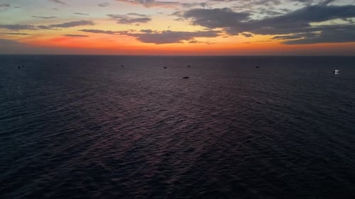Aerial Panorama view of tropical beach seascape horizon