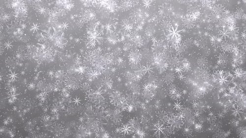 Sparkling Winter Snowflakes Falling Background Loop
