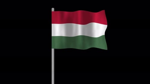 Realistic 3D Waving Hungary Flag Animation