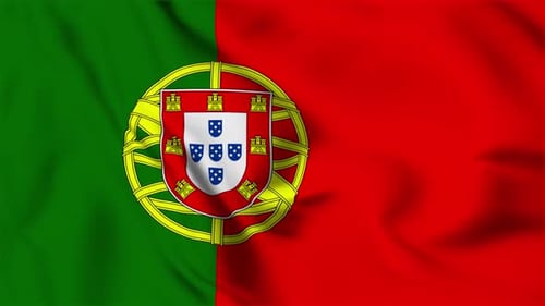 Dynamic Realistic Portugal National Flag Waving Loop