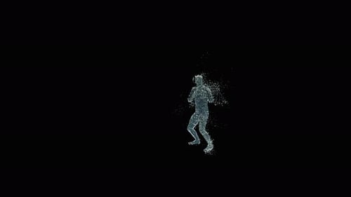 Abstract Digital Human Figure Dancing Animation