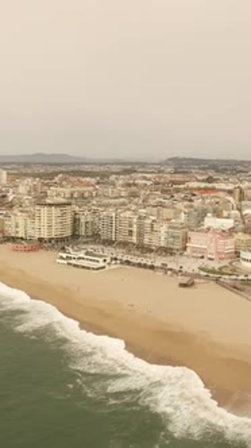 Vertical Video of Beautiful modern seafront city with buildings