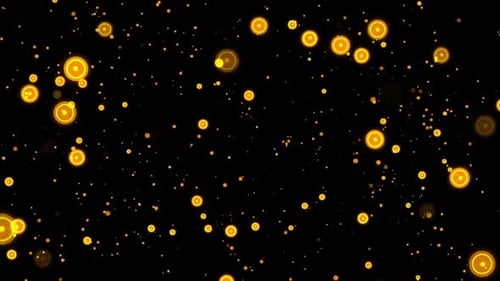 Glowing Orange Circles and Dots Abstract Background Animation