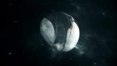 Abstract Distorted Planet Sphere Rotating in Deep Cosmic Space