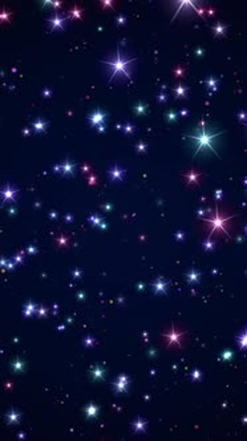 Shimmering Colorful Stars Festive Motion Background