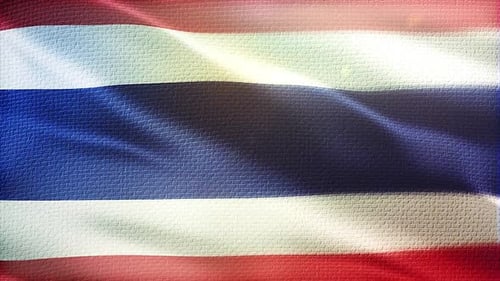 Realistic Waving Thailand Flag Seamless Loop Animation