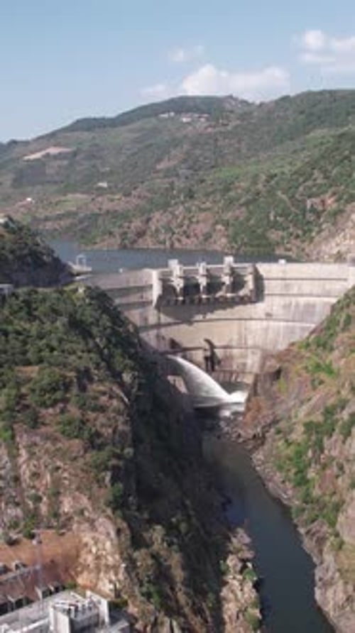 Aerial View of Dam in Portugal