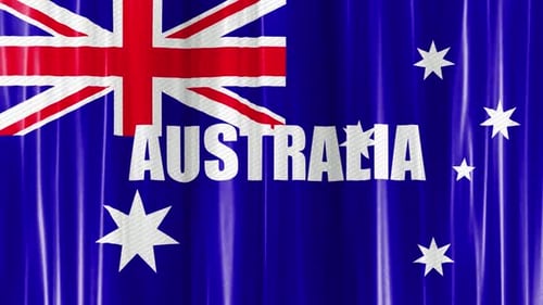 Australia Flag Waving Curtain Animation