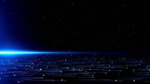 Futuristic Blue Digital Particle Stream Loop Background