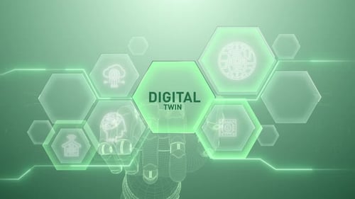 Digital Twin Hand touching,Digital transformation,Science and artificial intelligence,innovation