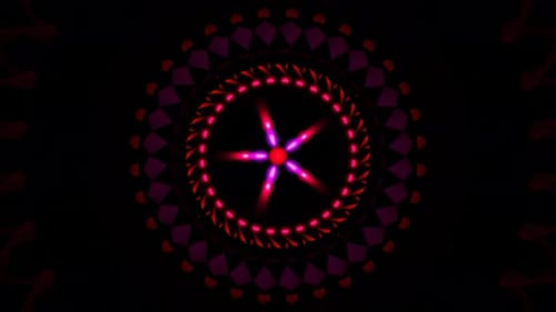 Abstract Dynamic Glowing Geometric Pattern Loop