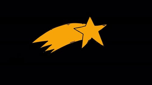 Étoile filante jaune dynamique avec animation à longue queue