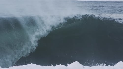 Wave Rolling In On Overcast Day