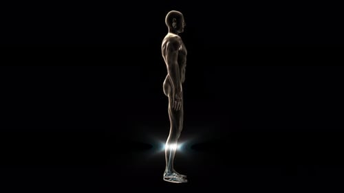 Transparente menschliche Figur mit Glühen