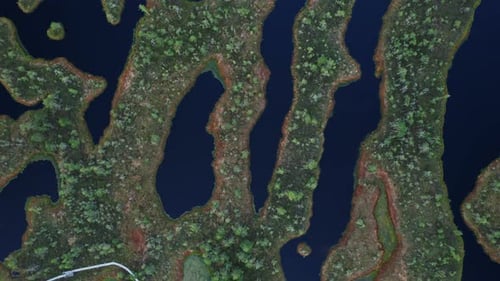 An aerial view of a body of water