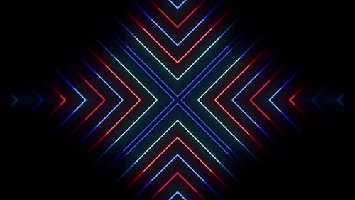 Pulsing Neon Geometric Lines Motion Background
