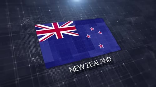 New Zealand Flag Digital Animated Background