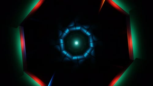 Neon Lights Dance Rhythmically in a Vibrant VJ Loop Display