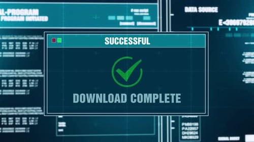 Downloading Files Progress Warning Message Download Complete Alert On Screen