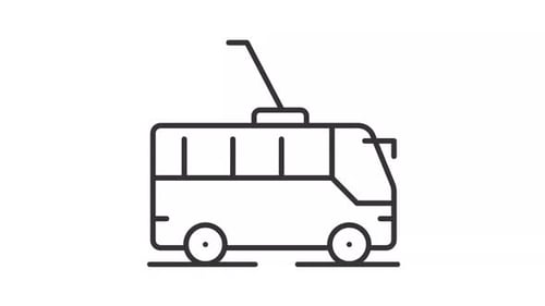 Icône de ligne de trolleybus animée