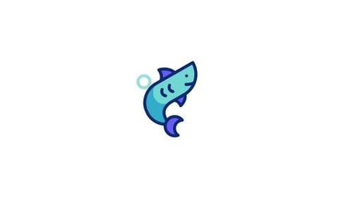 Animated Flat Design Shark Wiggle Icon