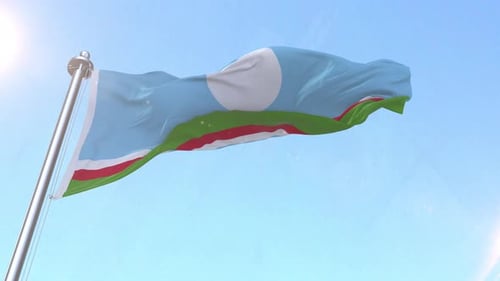 Realistic Waving Flag Against a Clear Blue Sky