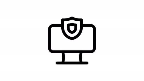 Animated Computer Security Monitor Icon