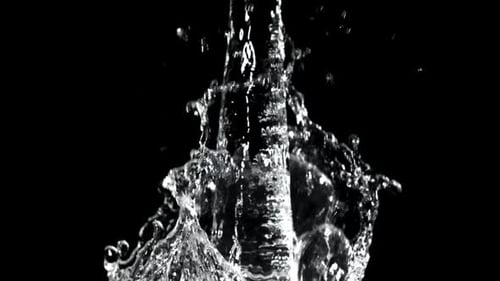 Water Pouring and Splashing in Slow Motion on Black