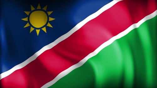 Animated Waving Flag of Namibia Loop
