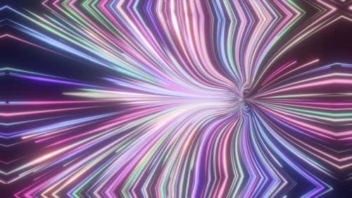 Hyperspace Neon Light Speed Tunnel Background