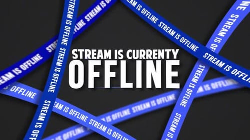 Streaming Offline Overlay With Stripes And Blue Dotted Background