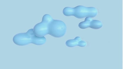 Soft Blue Abstract Fluid Clouds Looping Background