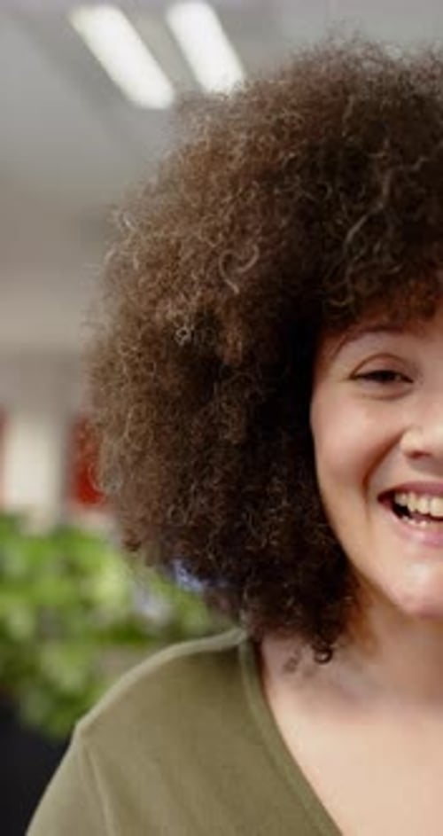 Smiling Woman Close Up Portrait in Office