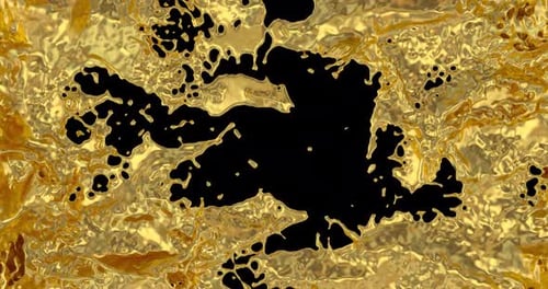 Golden Liquid Fluid Splash Transition with Alpha